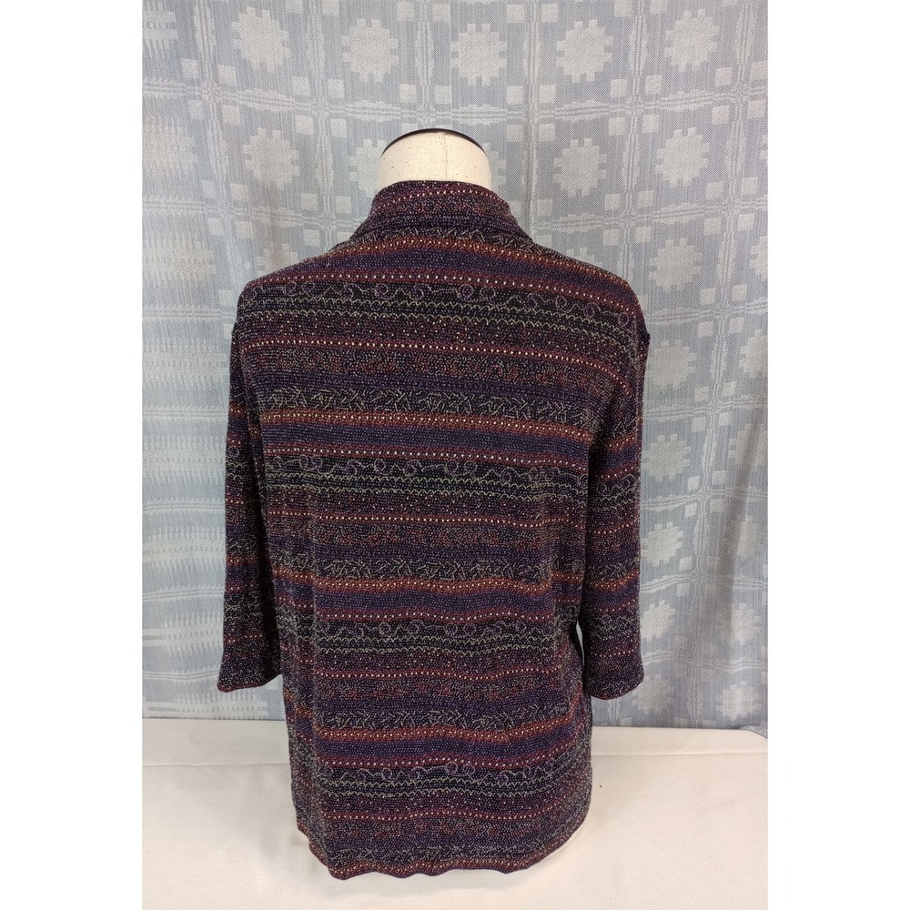N Touch Womens Blouse Size Small Cardigan Style Textured Shirt Button Up Longsle - Picture 2 of 7